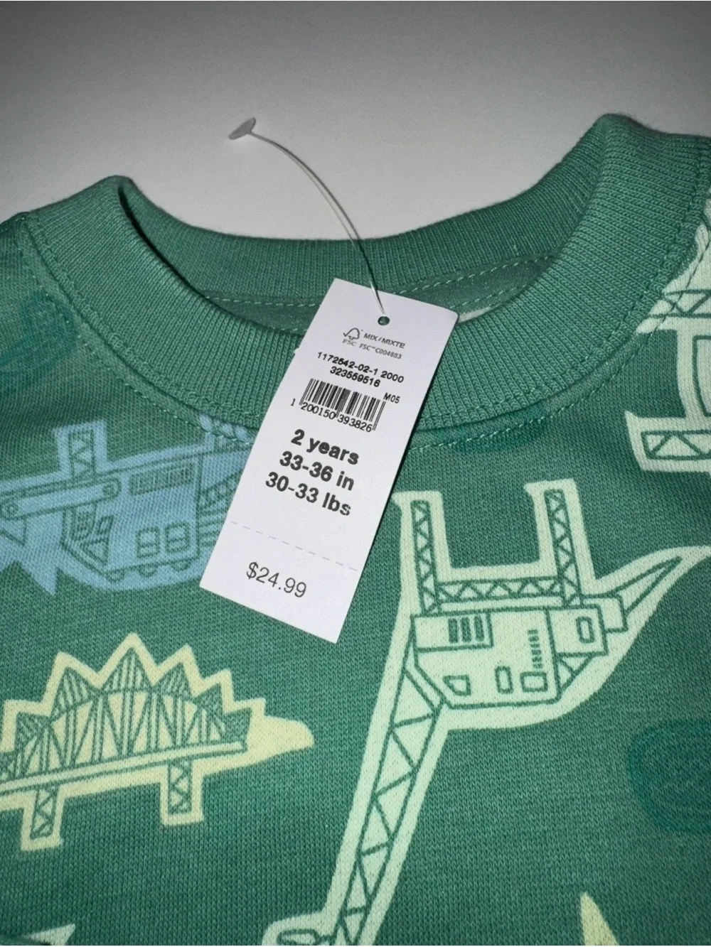 GAP Toddler Boy Dinosaur Sweatshirt 2T NEW
